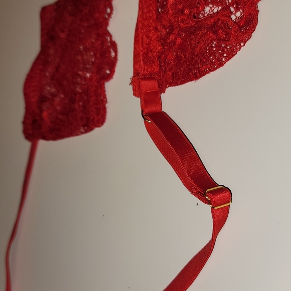 Plus Size Lingerie 4 Piece Red Lace Set, 2X - Picture 8 of 10